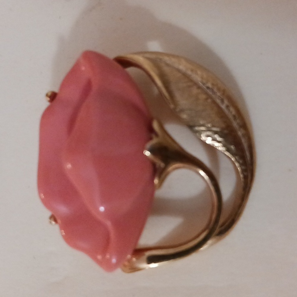 Vintage 80's Pink & Gold Avon Flower Brooch - Picture 3 of 6